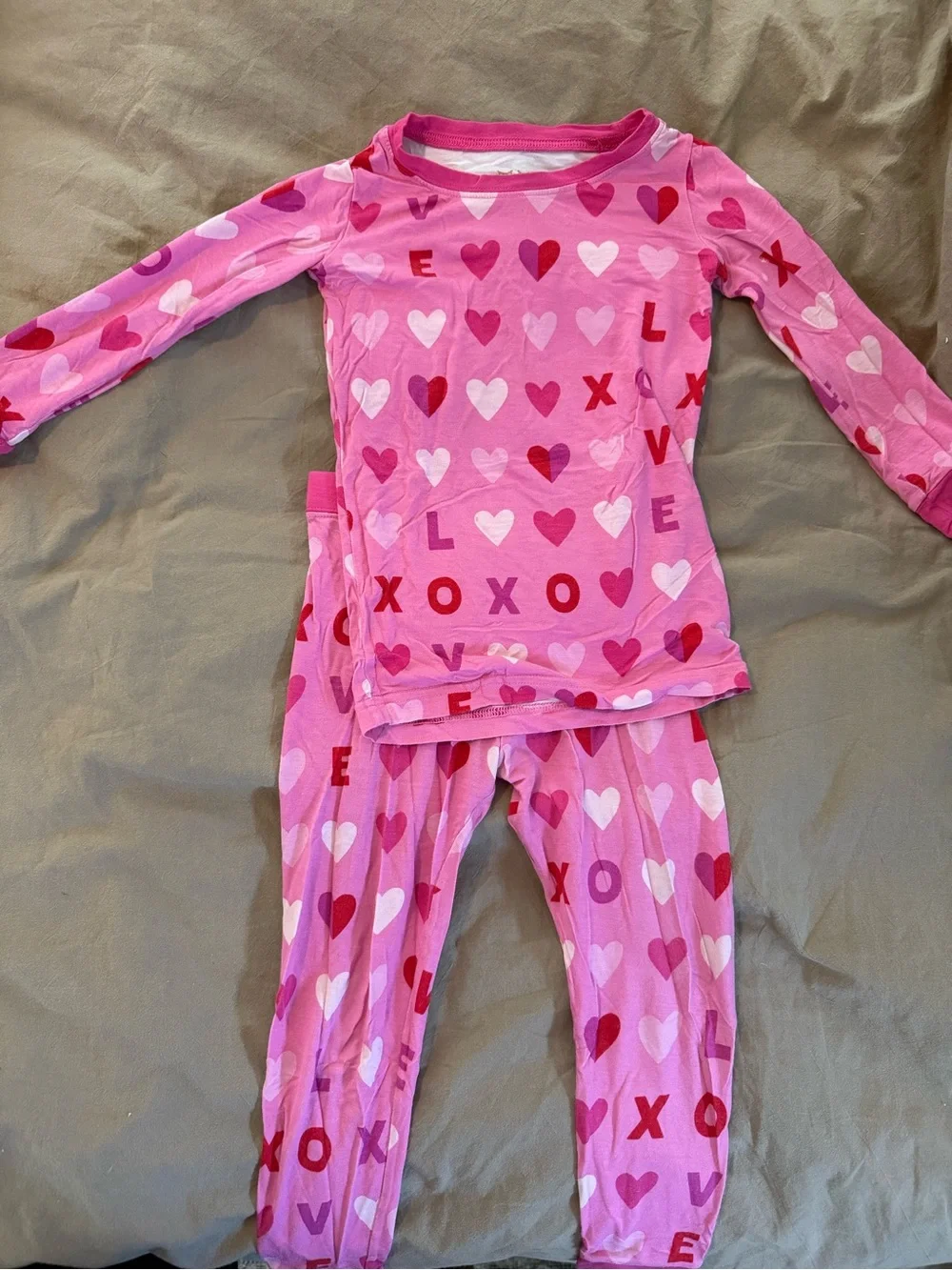 Little Sleepies Pink & Red XO Pajama Set